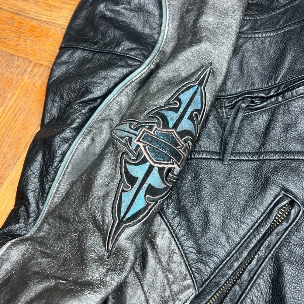 Harley Davidson Leather Jacket - Women's XL - 07 McBling Y2K - Twilight - Picture 4 of 11